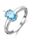 Gerhodineerd Zilver Ring Blauw Topaas 1336960
