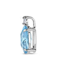 zilver gerhodineerd hanger blauw topaas en zirkonia 13 mm 1336965