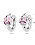 Zilver Gerhodineerd Klapoorringen Lieveheersbeestje Zirkonia 1336977 - PansiteNederland.nl