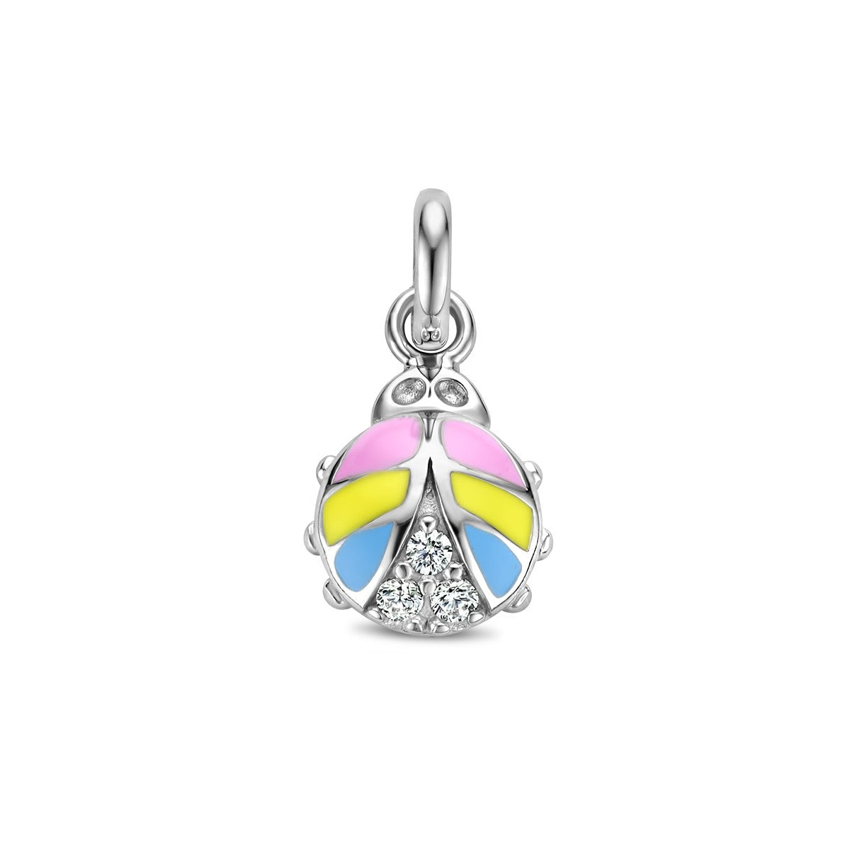 zilver gerhodineerd hanger lieveheersbeestje zirkonia 1336978 - PansiteNederland.nl