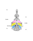 zilver gerhodineerd hanger lieveheersbeestje zirkonia 1336978 - PansiteNederland.nl