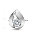zilver gerhodineerd hanger druppel zirkonia poli/mat 1336990 - PansiteNederland.nl