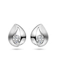 Zilver Gerhodineerd Oorknoppen Druppel Zirkonia Poli/Mat 1336991 - PansiteNederland.nl