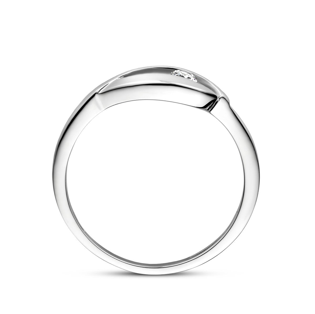 Gerhodineerd Zilver Ring Druppel Met Zirkonia Poli/Mat 1336993 - PansiteNederland.nl
