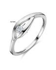 Gerhodineerd Zilver Ring Druppel Met Zirkonia Poli/Mat 1336993 - PansiteNederland.nl