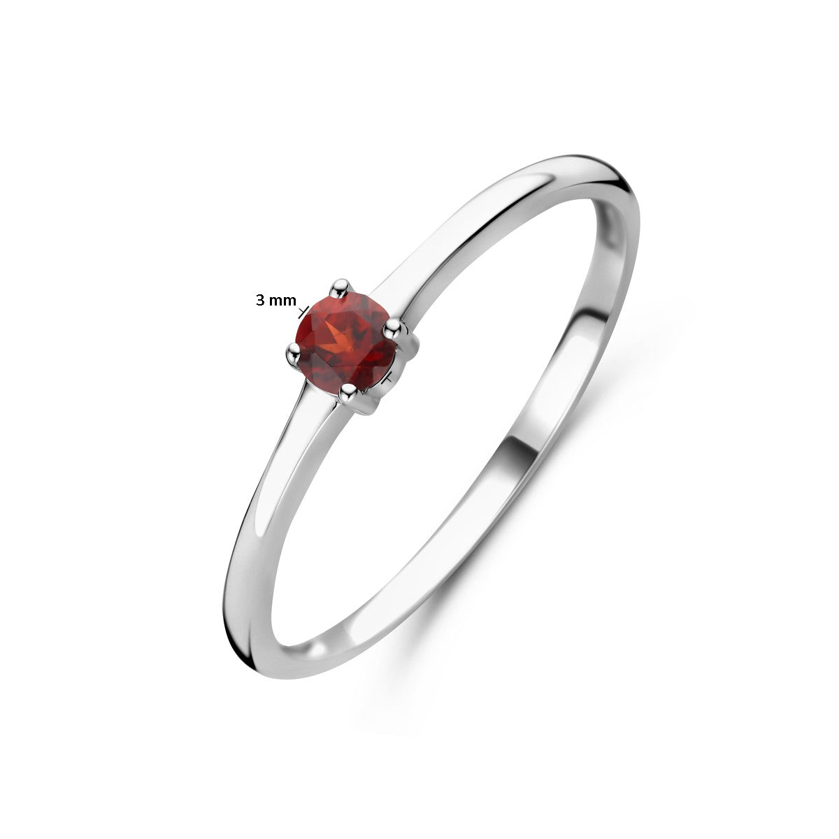 Gerhodineerd Zilver Ring Met Geboortesteen Granaat Januari 1337101 - PansiteNederland.nl