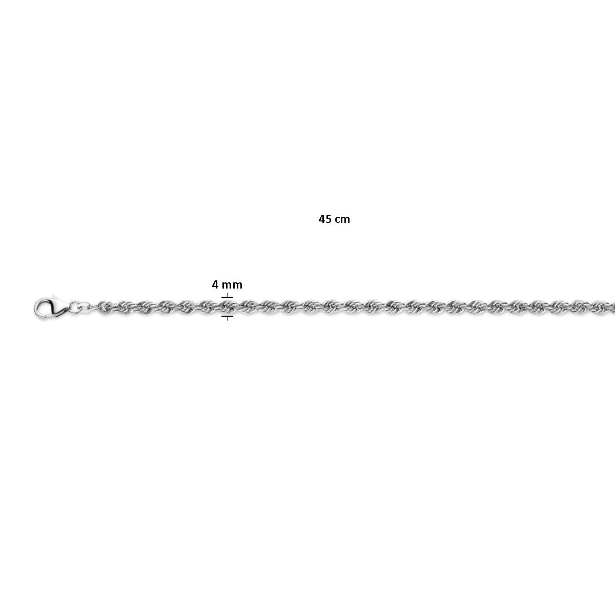 Collier koord massief 4,0 mm zilver