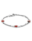 Zilver Gerhodineerd Armband Lieveheersbeestje 11 - 13 Cm 1337160