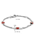 Zilver Gerhodineerd Armband Lieveheersbeestje 11 - 13 Cm 1337160