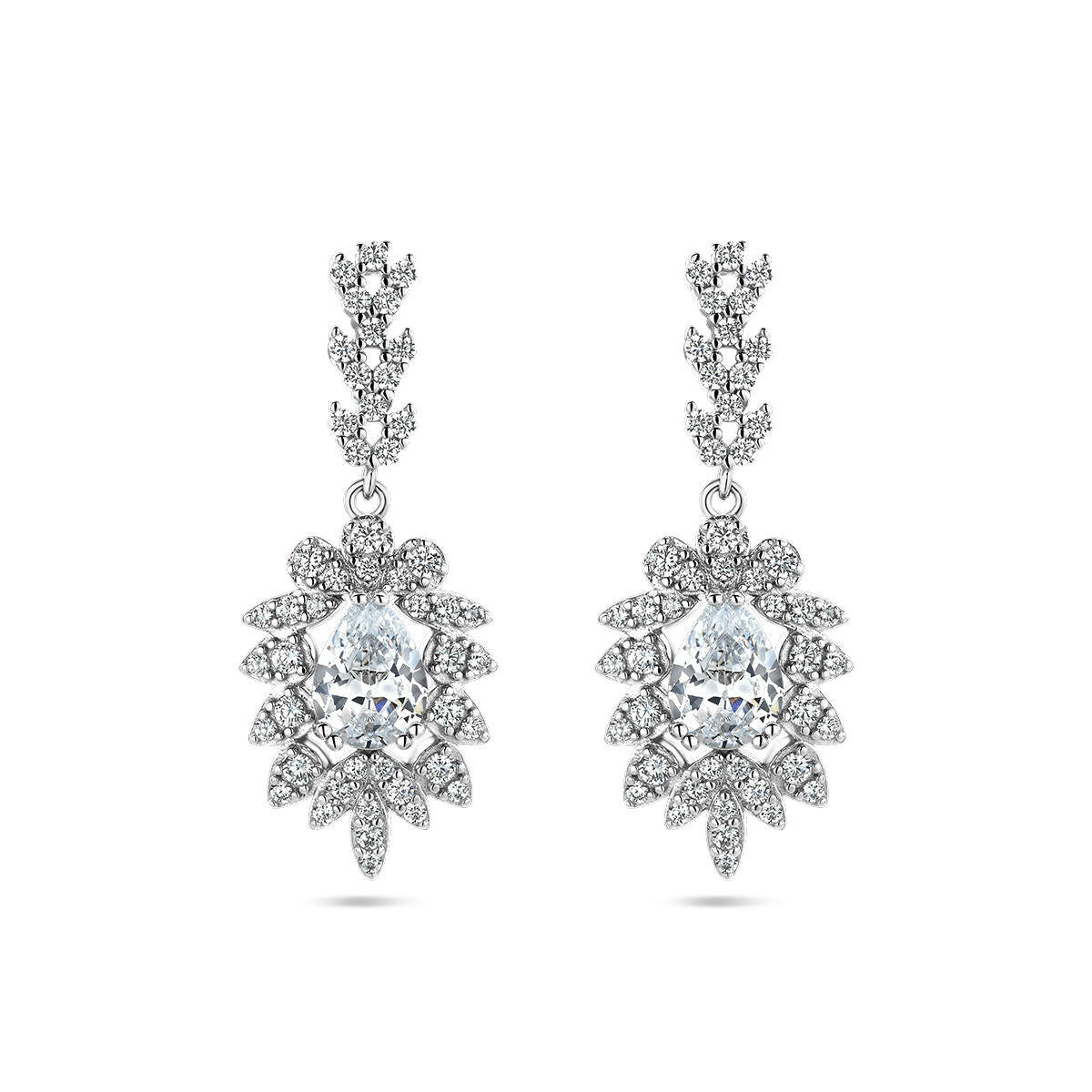 Zilver Gerhodineerd Oorhangers Zirkonia 1337674 - PansiteNederland.nl