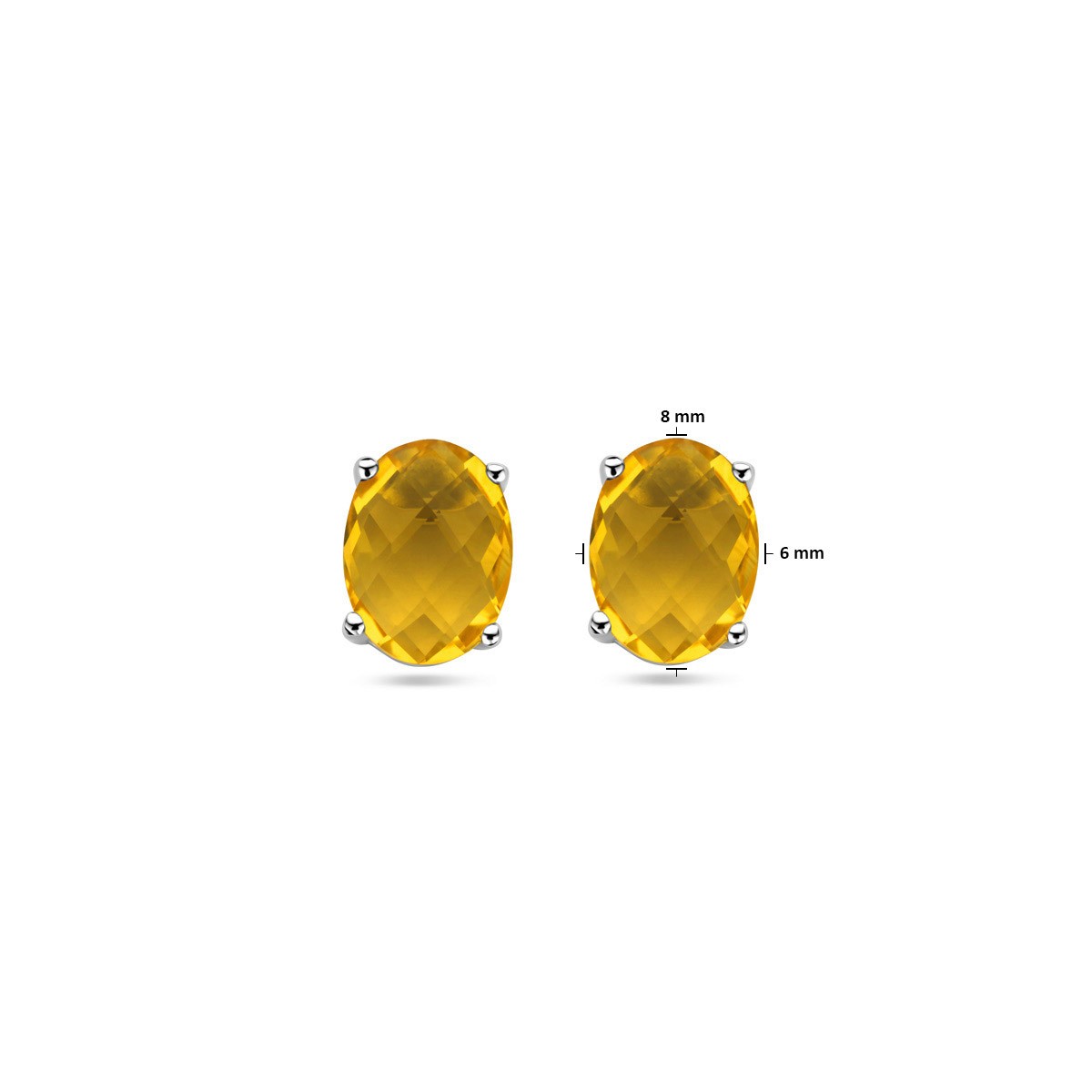 Oorbellen citrien zilver