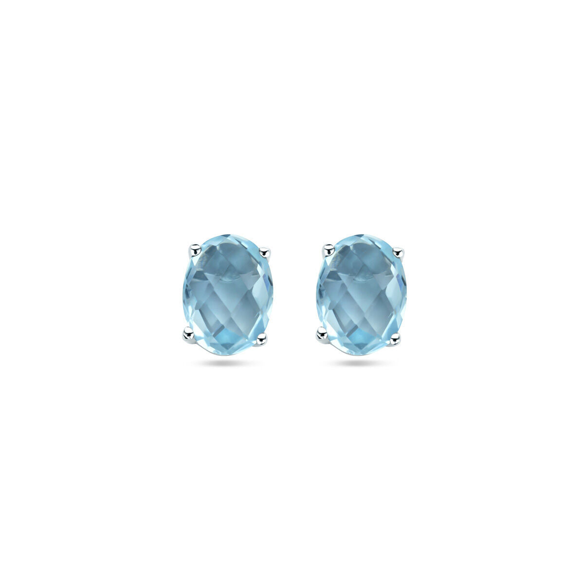 Zilver Gerhodineerd Oorknoppen Blauw Topaas 1337688 - PansiteNederland.nl