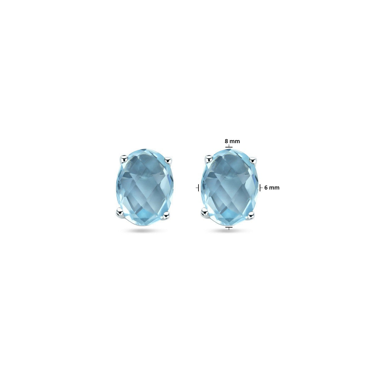 Oorbellen blauw topaas zilver