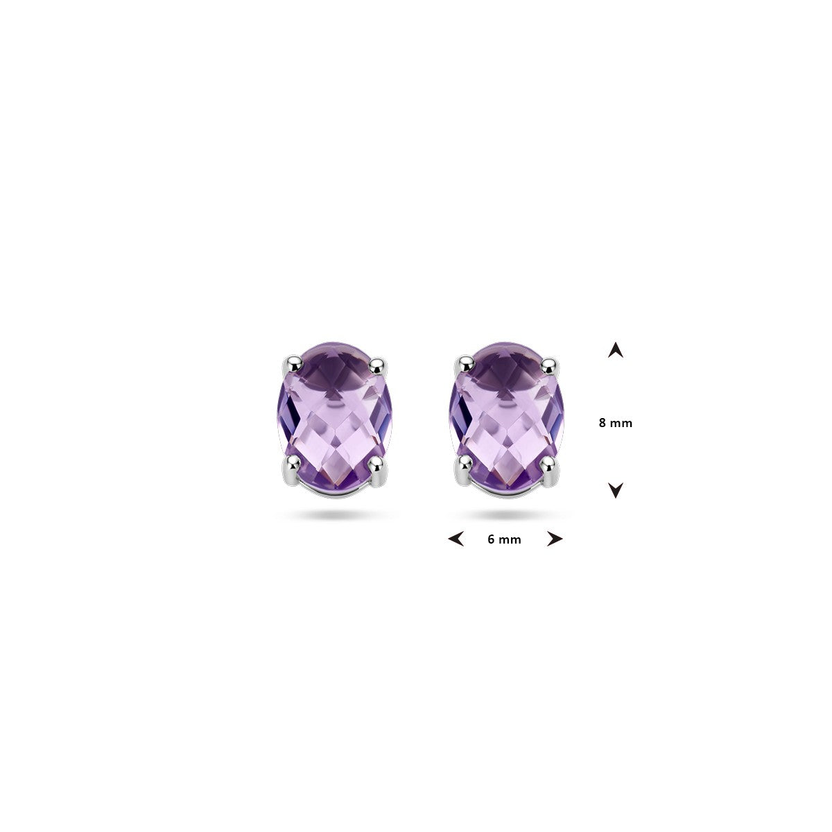 Oorbellen amethist zilver