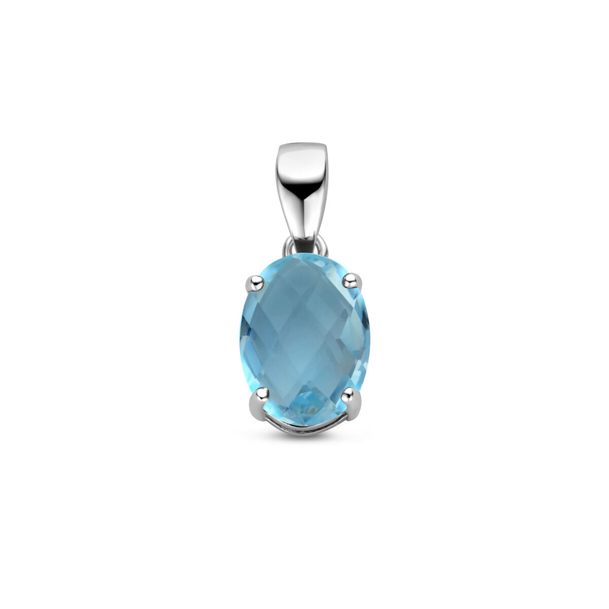 zilver gerhodineerd hanger blauw topaas 1337691 - PansiteNederland.nl