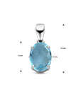 zilver gerhodineerd hanger blauw topaas 1337691 - PansiteNederland.nl