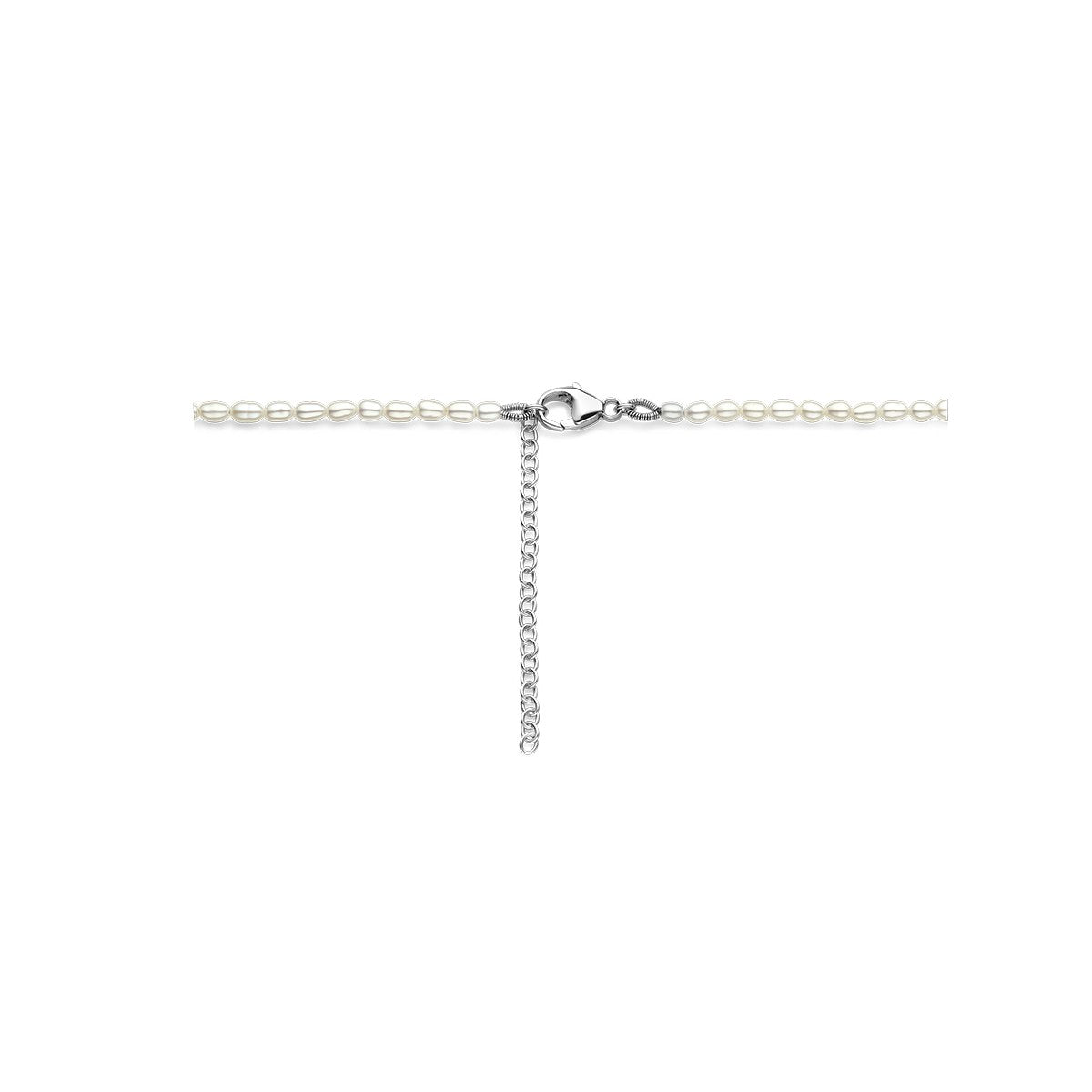 Collier parels 2,8 mm 40 + 5 cm zilver