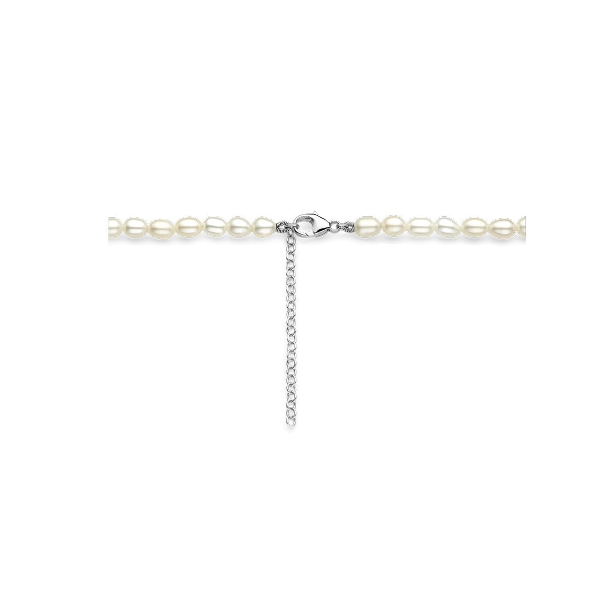 Collier parels 5,0 mm 40 + 5 cm zilver