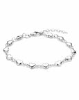 Zilver Gerhodineerd Armband Hartjes 16 + 3 Cm 1337745