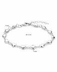 Zilver Gerhodineerd Armband Hartjes 16 + 3 Cm 1337745