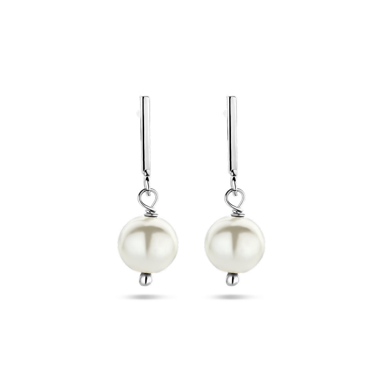 Zilver Gerhodineerd Oorhangers Parel 1337746 - PansiteNederland.nl