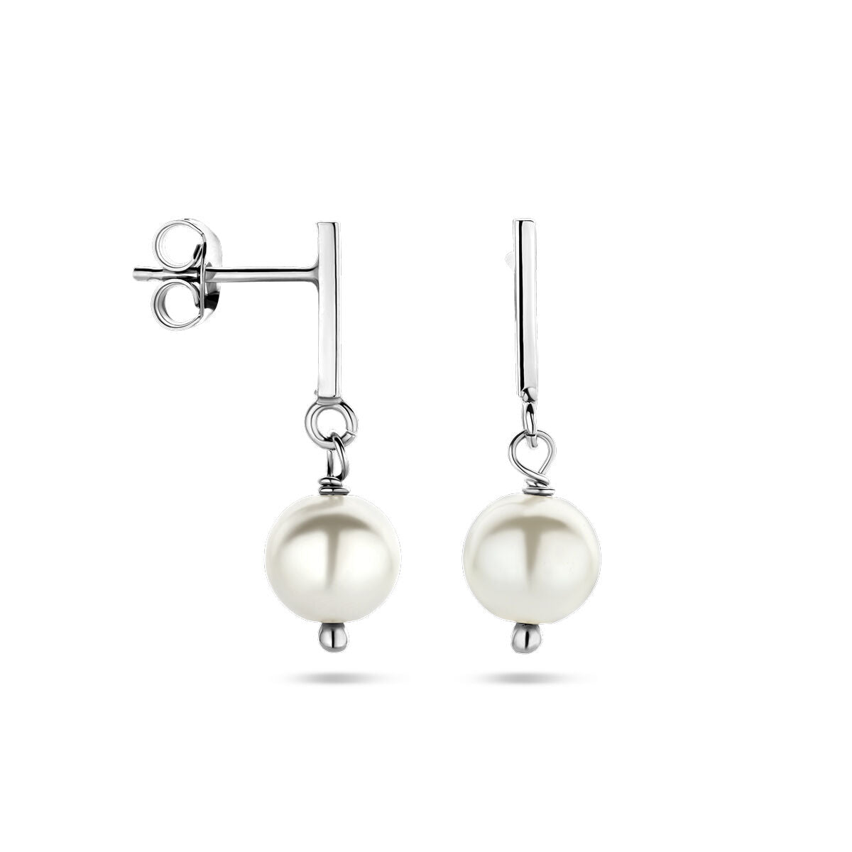 Zilver Gerhodineerd Oorhangers Parel 1337746 - PansiteNederland.nl