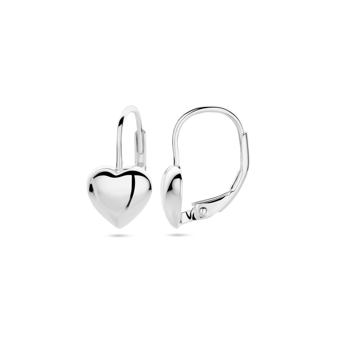 Zilver Gerhodineerd Oorhangers Hart Brisur Haak 1337795 - PansiteNederland.nl