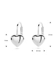Zilver Gerhodineerd Oorhangers Hart Brisur Haak 1337795 - PansiteNederland.nl