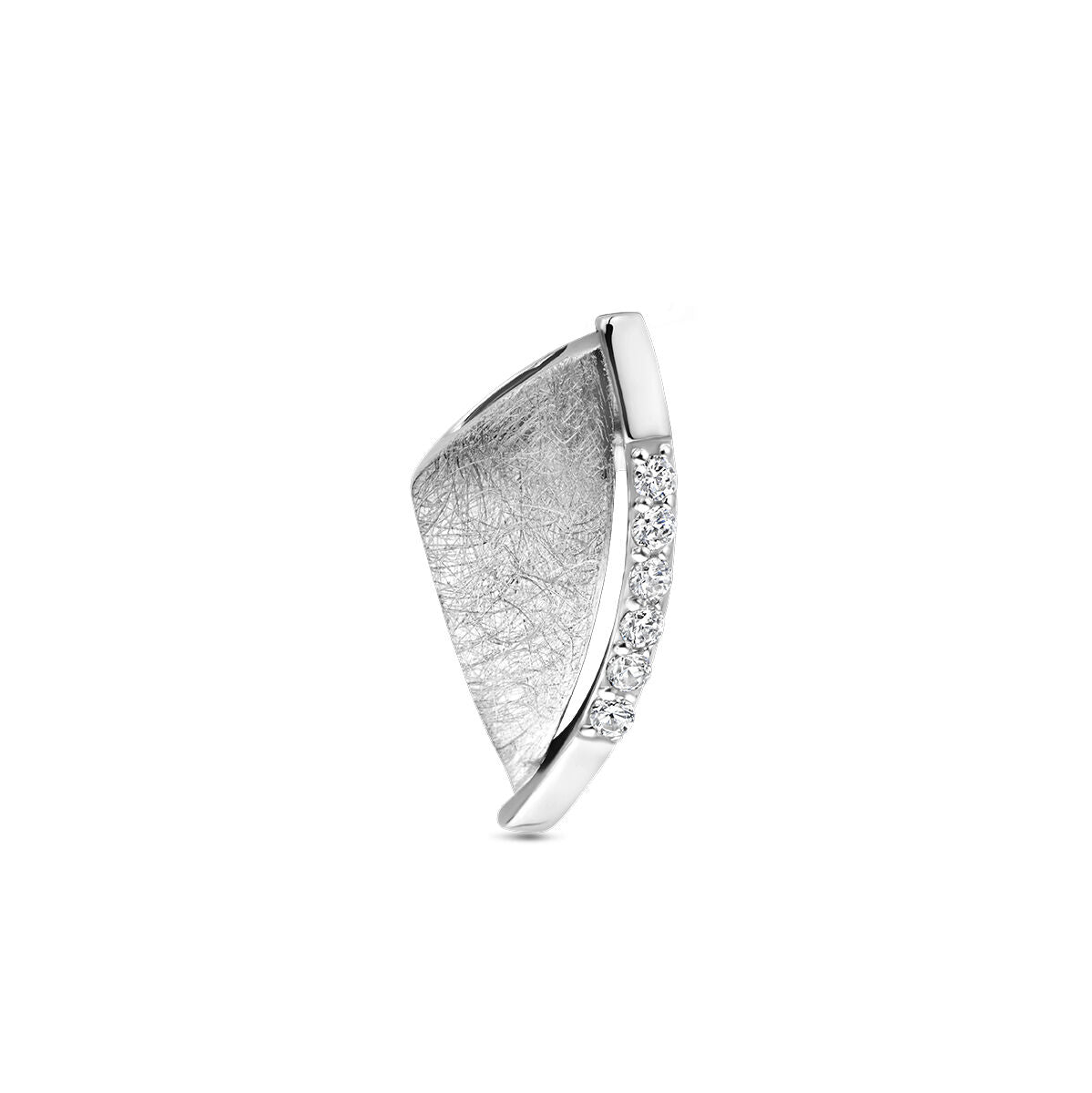 Zilver Gerhodineerd Hanger Zirkonia Gescratcht 17 x 8,5 mm 1337835 - PansiteNederland.nl