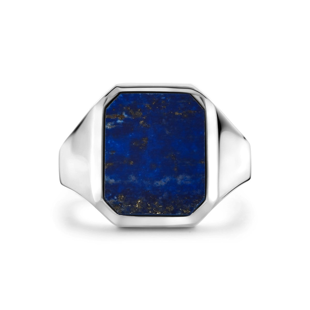 Gerhodineerd Zilver Zegelring Massief Lapis 13 X 11Mm 1337944 - PansiteNederland.nl