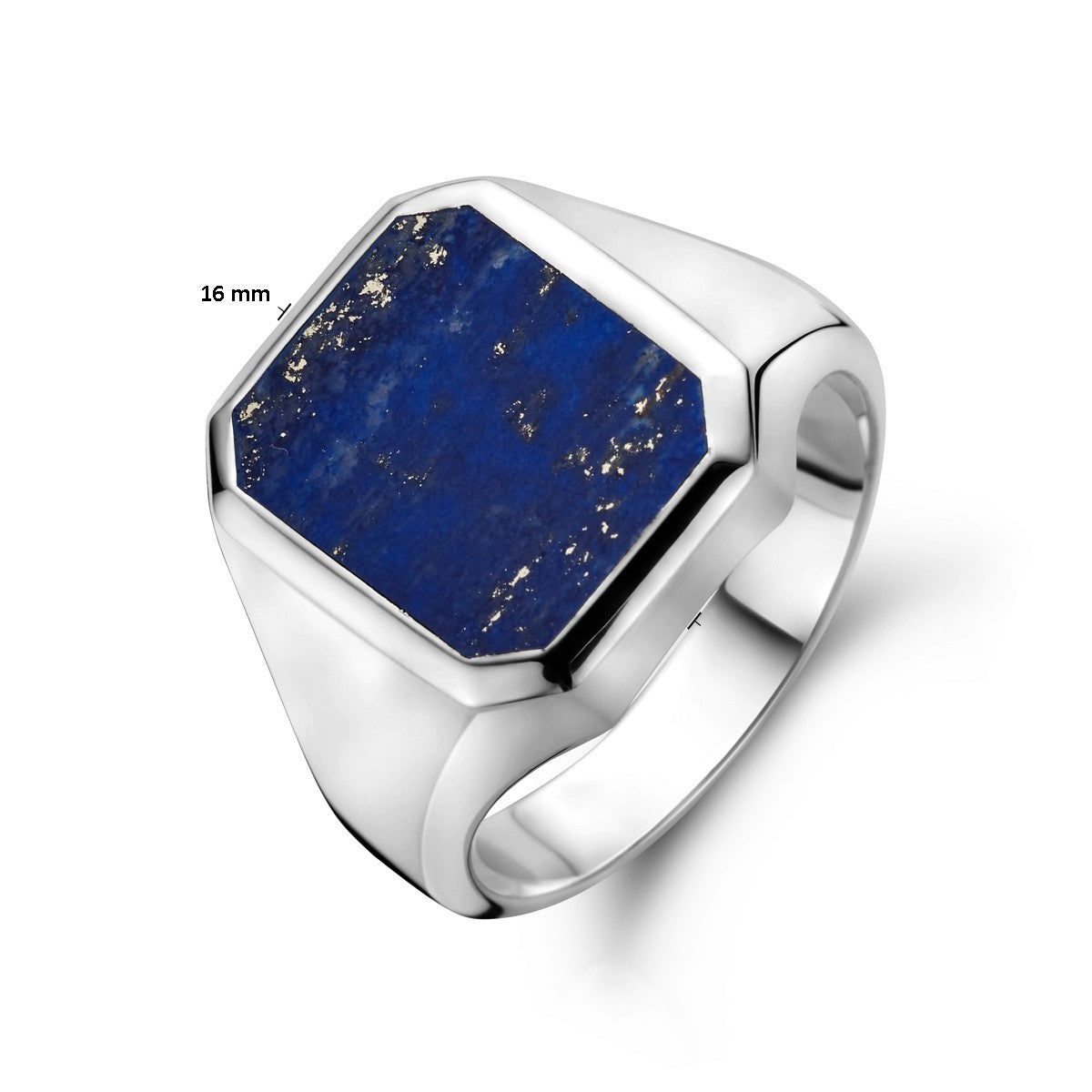 Gerhodineerd Zilver Zegelring Massief Lapis 13 X 11Mm 1337944 - PansiteNederland.nl