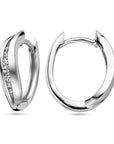 Zilver Gerhodineerd Klapoorringen Zirkonia 1338037 - PansiteNederland.nl