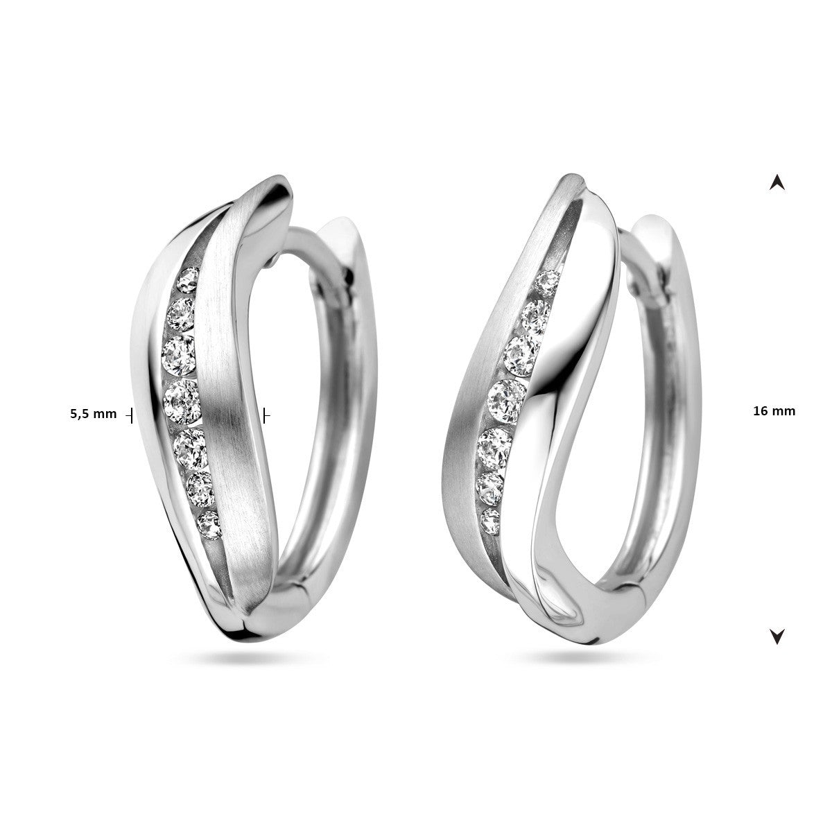 Zilver Gerhodineerd Klapoorringen Zirkonia 1338037 - PansiteNederland.nl