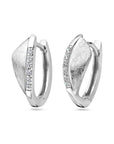 Zilver Gerhodineerd Klapoorringen Zirkonia Gescratcht 1338038 - PansiteNederland.nl