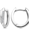 Zilver Gerhodineerd Klapoorringen Zirkonia Gescratcht 1338038 - PansiteNederland.nl