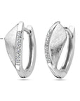 Zilver Gerhodineerd Klapoorringen Zirkonia Gescratcht 1338038 - PansiteNederland.nl