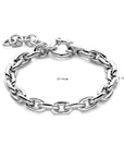 Zilveren armband ronde buis 7,6 mm 17 + 4 cm met groot springslot 1338048