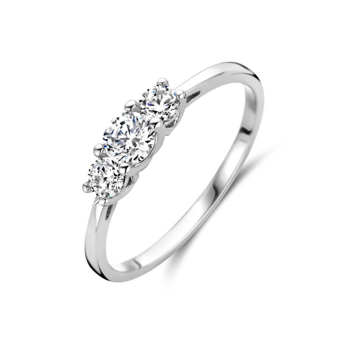 Gerhodineerd Zilver Ring Trilogie Met Zirkonia 1338056 - PansiteNederland.nl