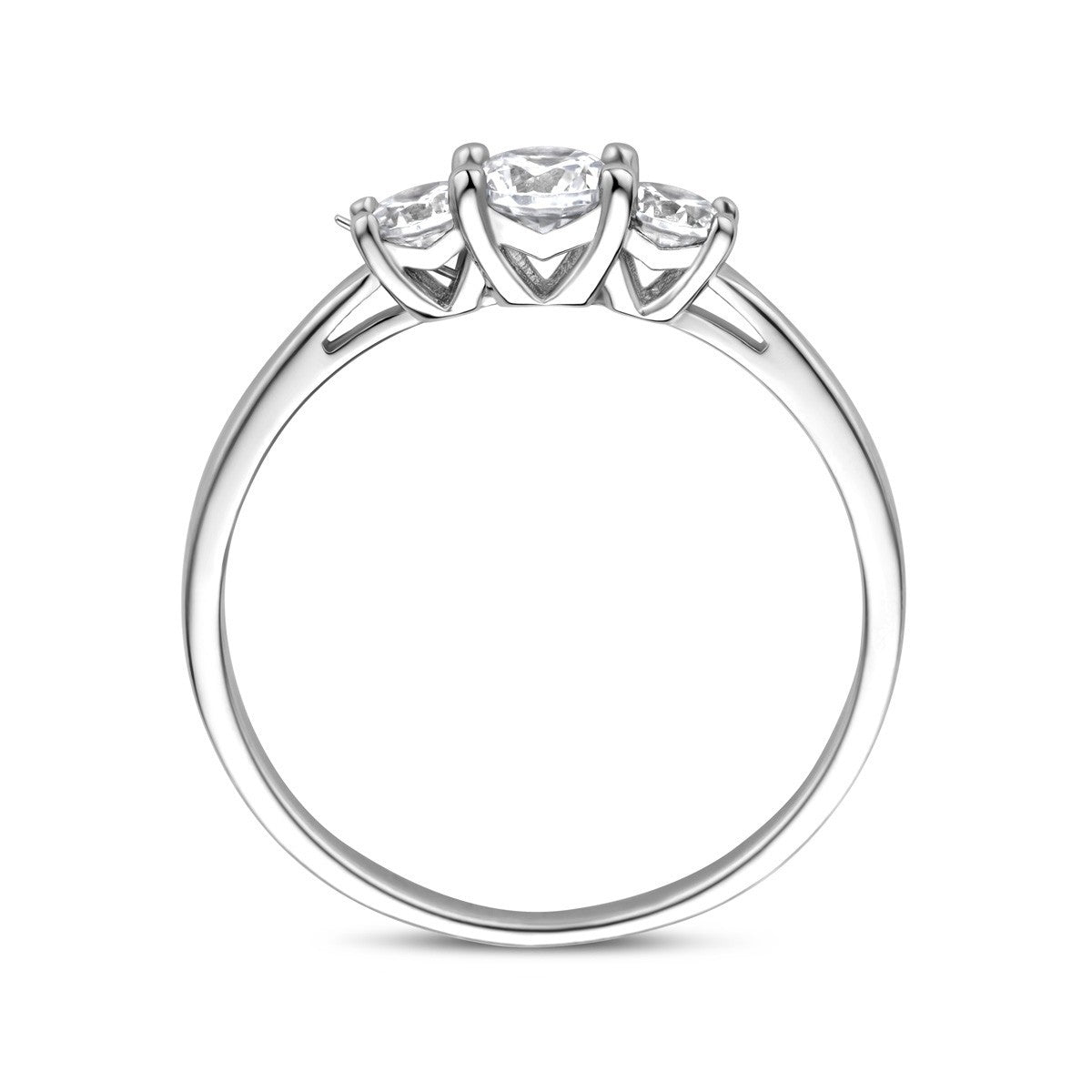 Gerhodineerd Zilver Ring Trilogie Met Zirkonia 1338056 - PansiteNederland.nl