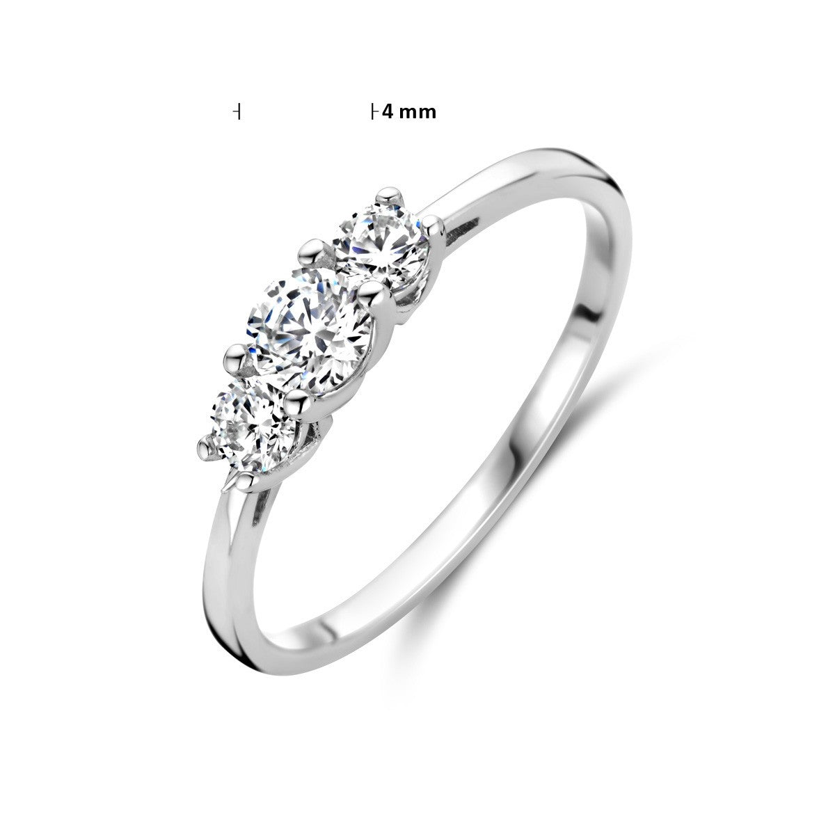 Gerhodineerd Zilver Ring Trilogie Met Zirkonia 1338056 - PansiteNederland.nl