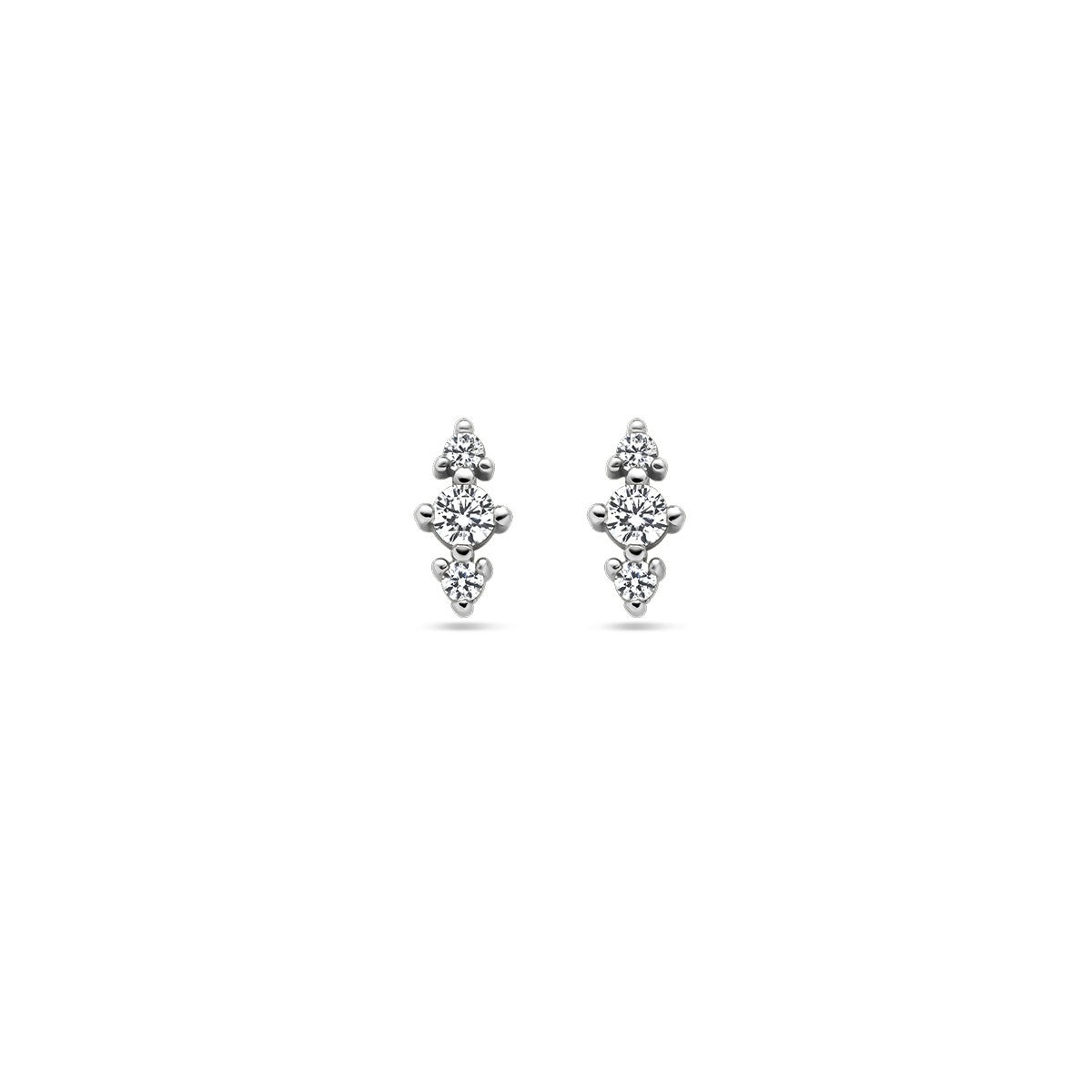 Zilver Gerhodineerd Oorknoppen Zirkonia 1338061 - PansiteNederland.nl