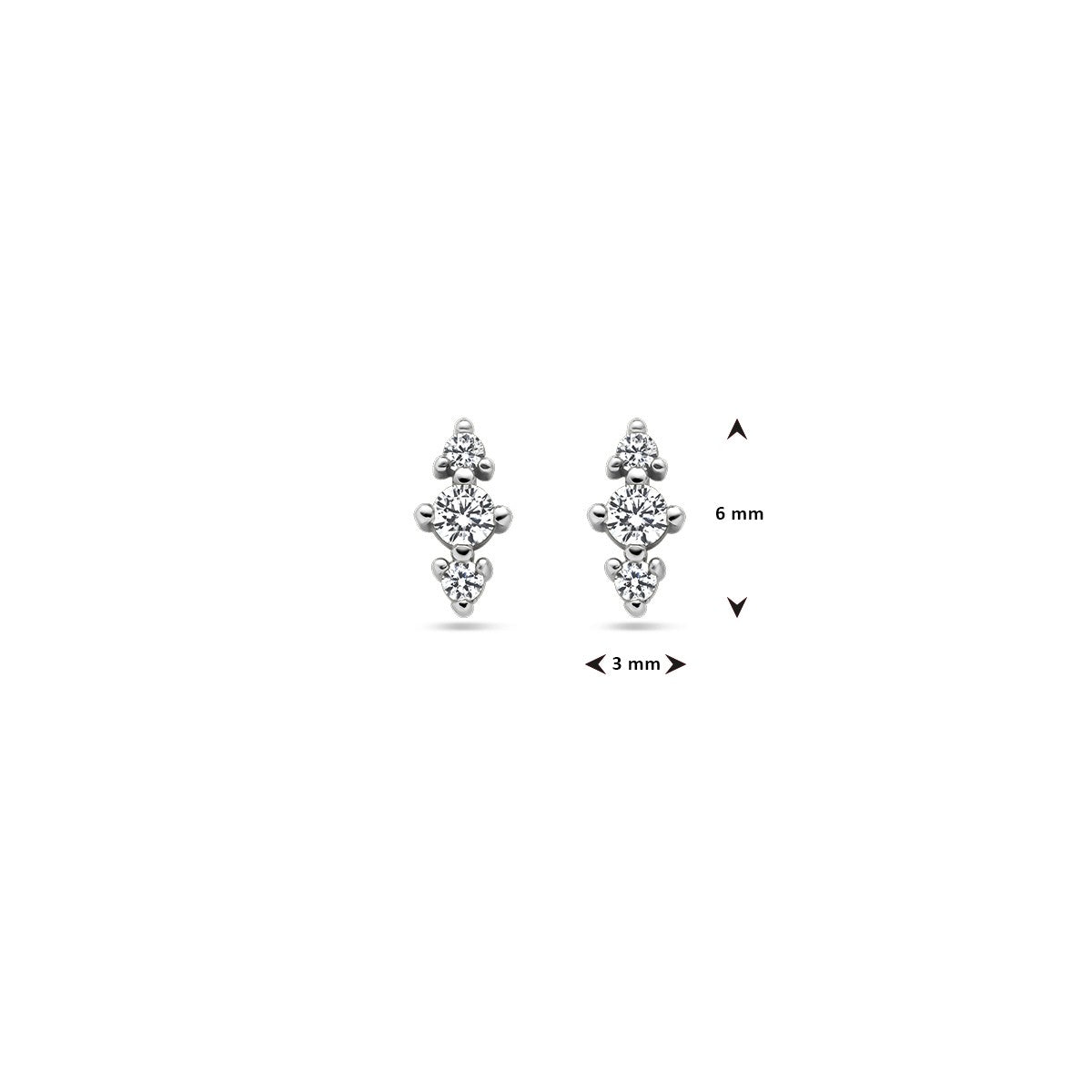 Zilver Gerhodineerd Oorknoppen Zirkonia 1338061 - PansiteNederland.nl