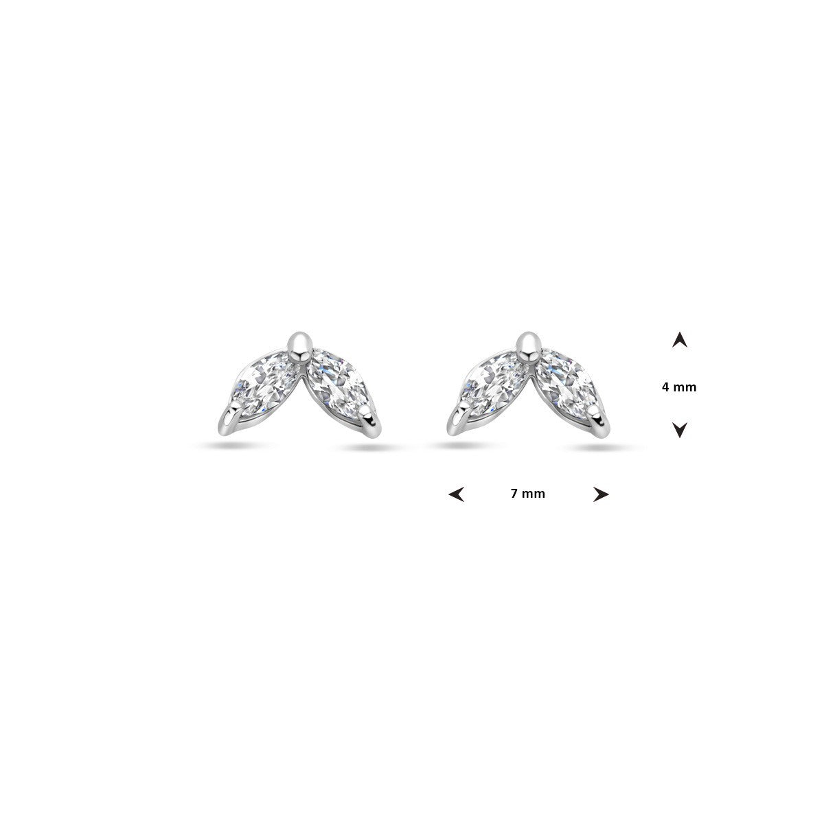Zilver Gerhodineerd Oorknoppen Zirkonia 1338115 - PansiteNederland.nl