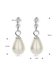 Zilver Gerhodineerd Oorhangers Parel Zirkonia 1338116 - PansiteNederland.nl