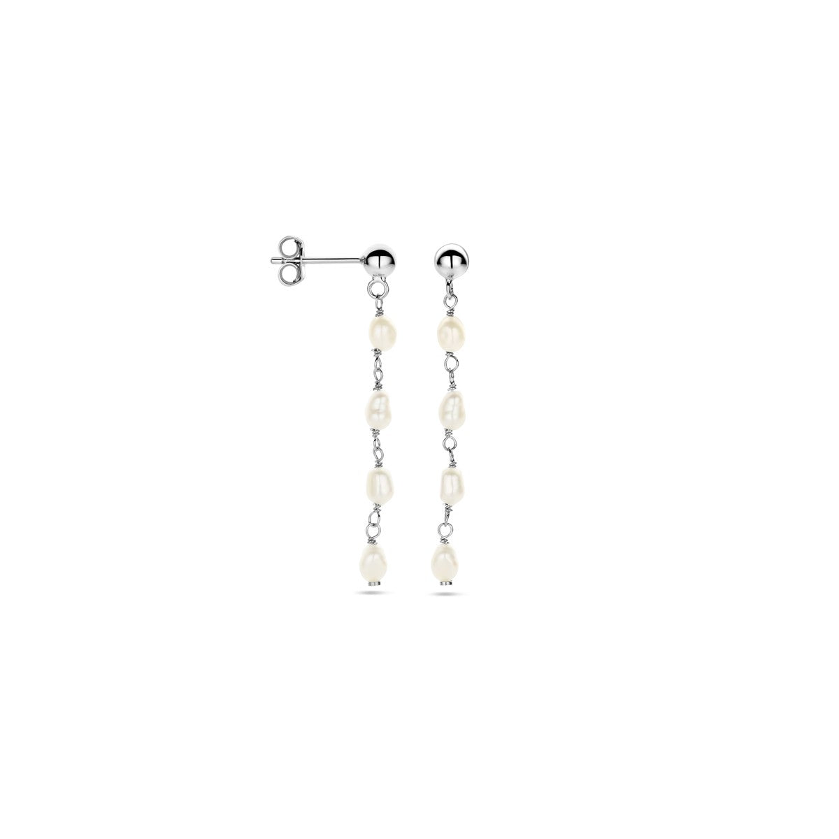 Zilver Gerhodineerd Oorhangers Parel Barok 1338138 - PansiteNederland.nl