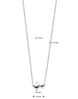 zilver gerhodineerd collier hartjes 41 + 4 cm 1338189