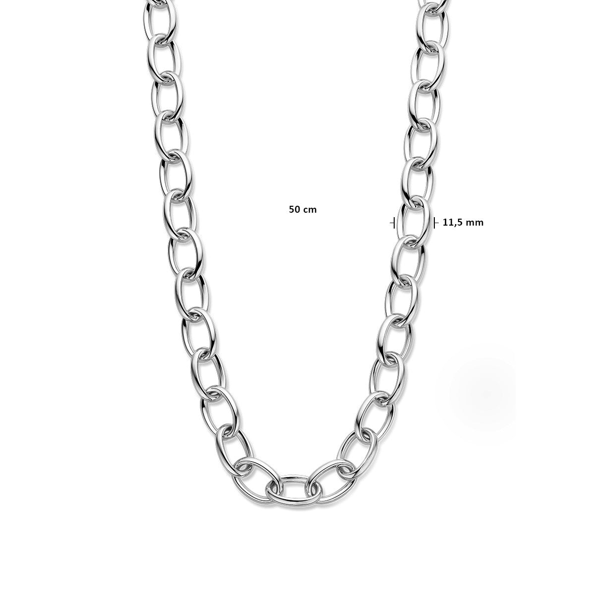 zilver gerhodineerd collier anker 11,5 mm 50 cm 1338250 - PansiteNederland.nl
