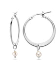 Zilver Gerhodineerd Oorhangers Synth. Parel 1338256 - PansiteNederland.nl