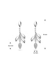 Zilver Gerhodineerd Oorhangers Zirkonia 1338259