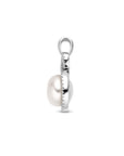 zilver gerhodineerd hanger zirkonia en parel 1338263